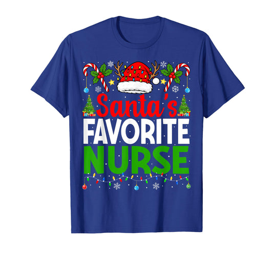 Santas Favorite Nurse RN Christmas Nursing Christmas Nurse T-Shirt