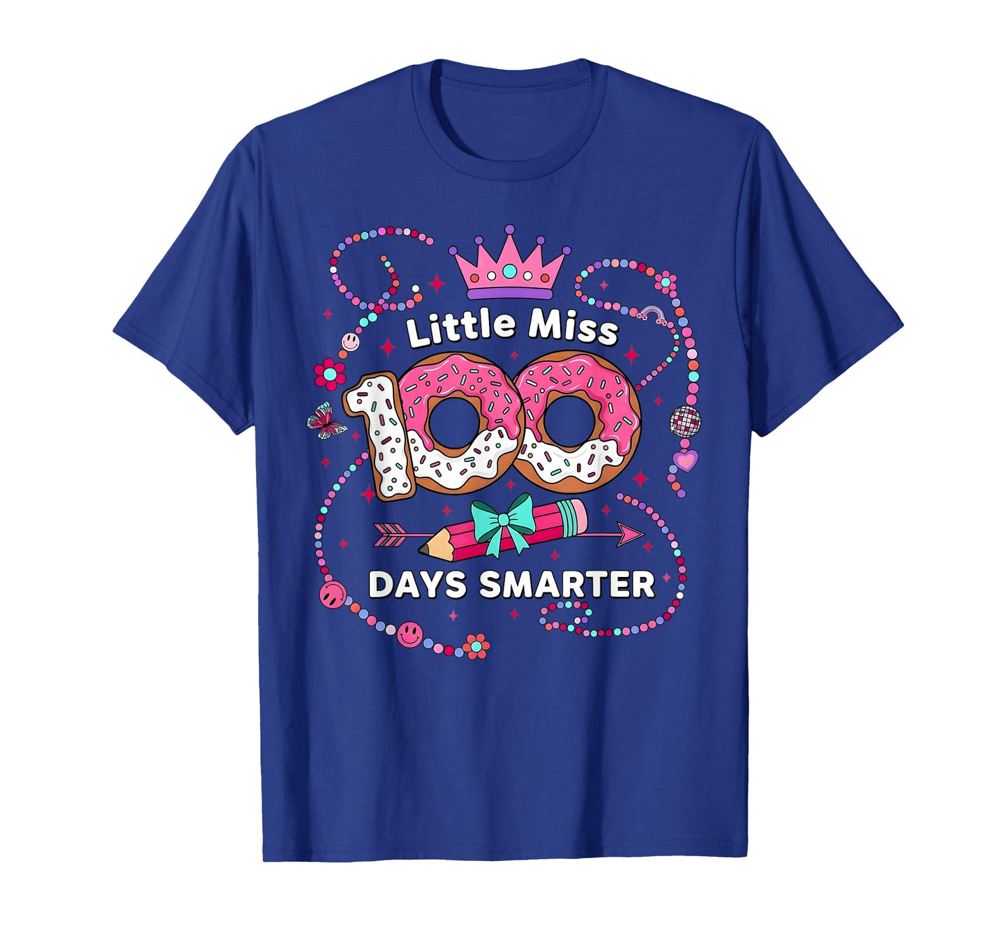 100 Days of School Girls Kids Little Miss 100th Day Smarter T-Shirt