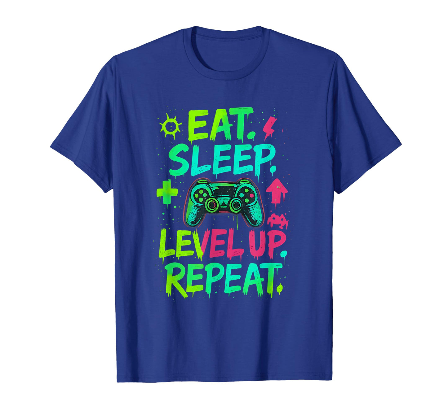Eat Sleep Level Up Repeat Funny Boys Kids Adult Gamer T-Shirt