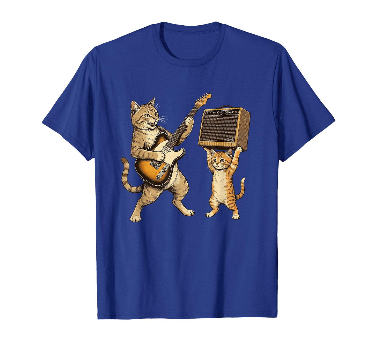 Cat Playing Guitar Shirt Men Rock Star Rock and Roll Kids T-Shirt