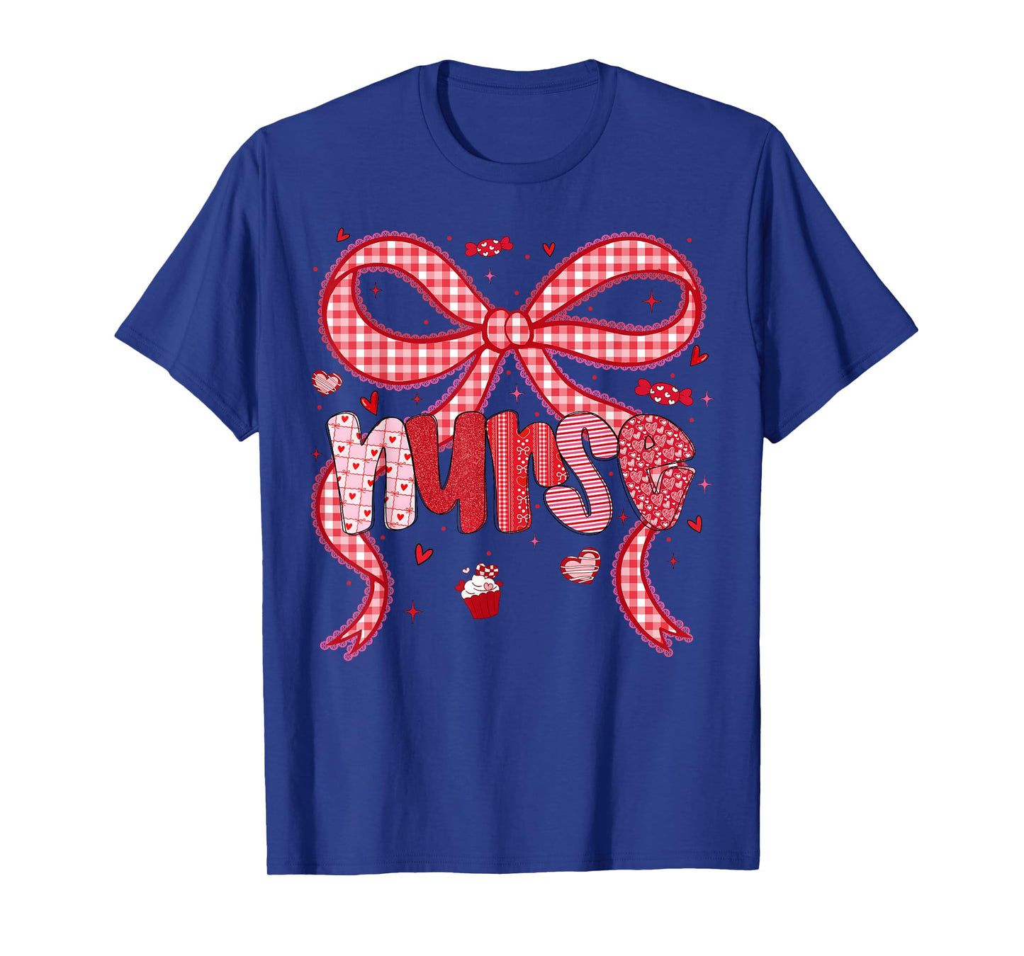 Valentine Nurse Coquette Bow Stethoscope Girl Women T-Shirt