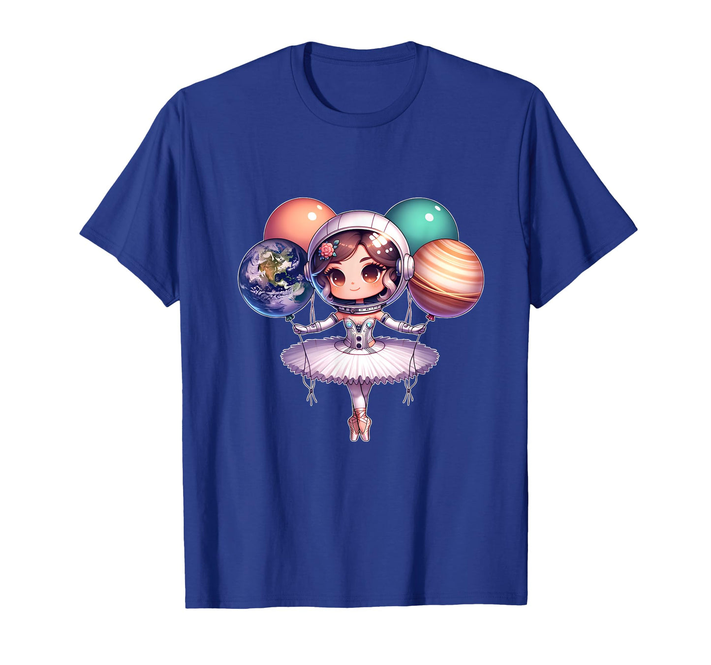 Cute ballerina girl space astronaut funny space ballons T-Shirt