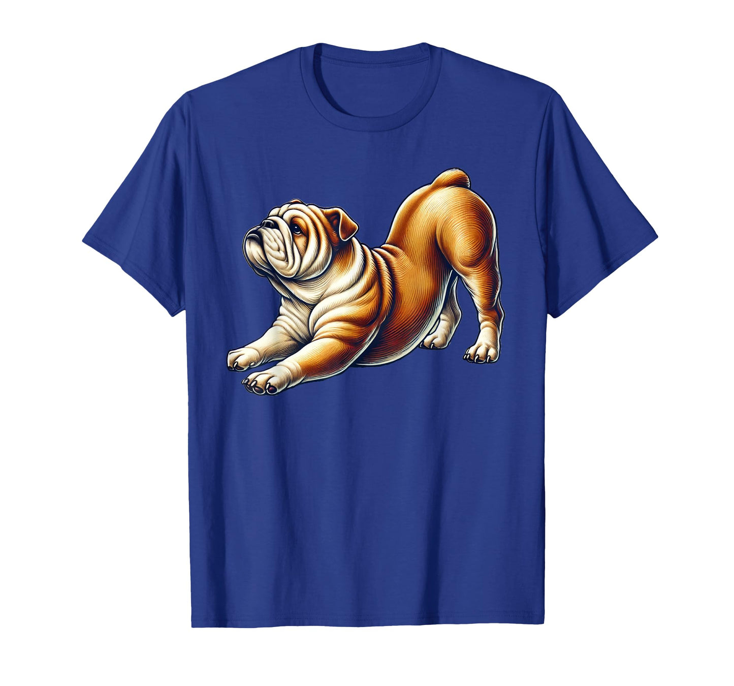 English Bulldog Dog Yoga Pose T-Shirt for Men Women Kids