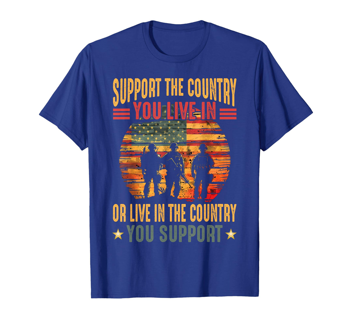 American Flag Vintage Support The Country You Live In T-Shirt