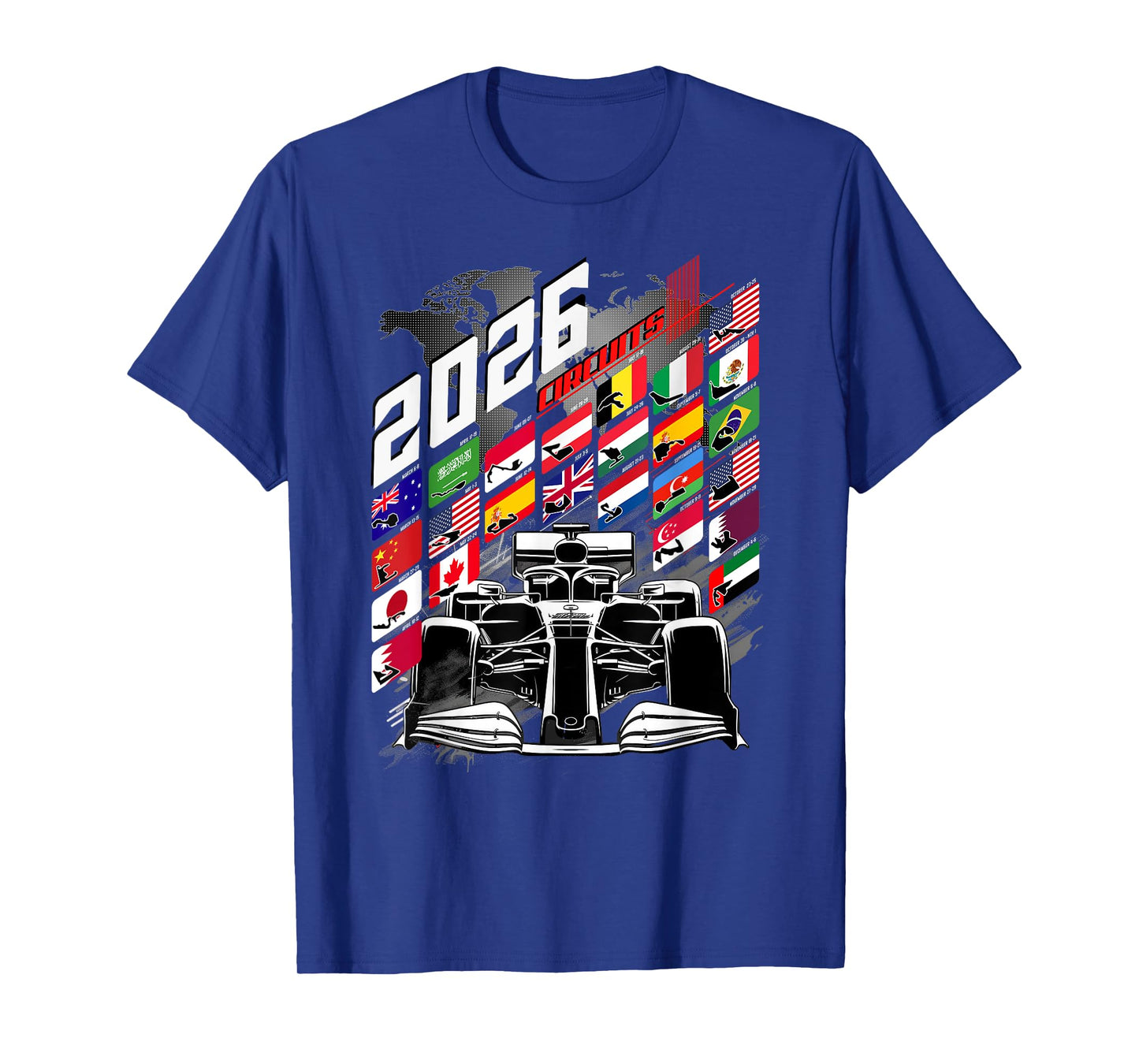 2026 Calendar Racing Circuit Schedule Gear Places T-Shirt