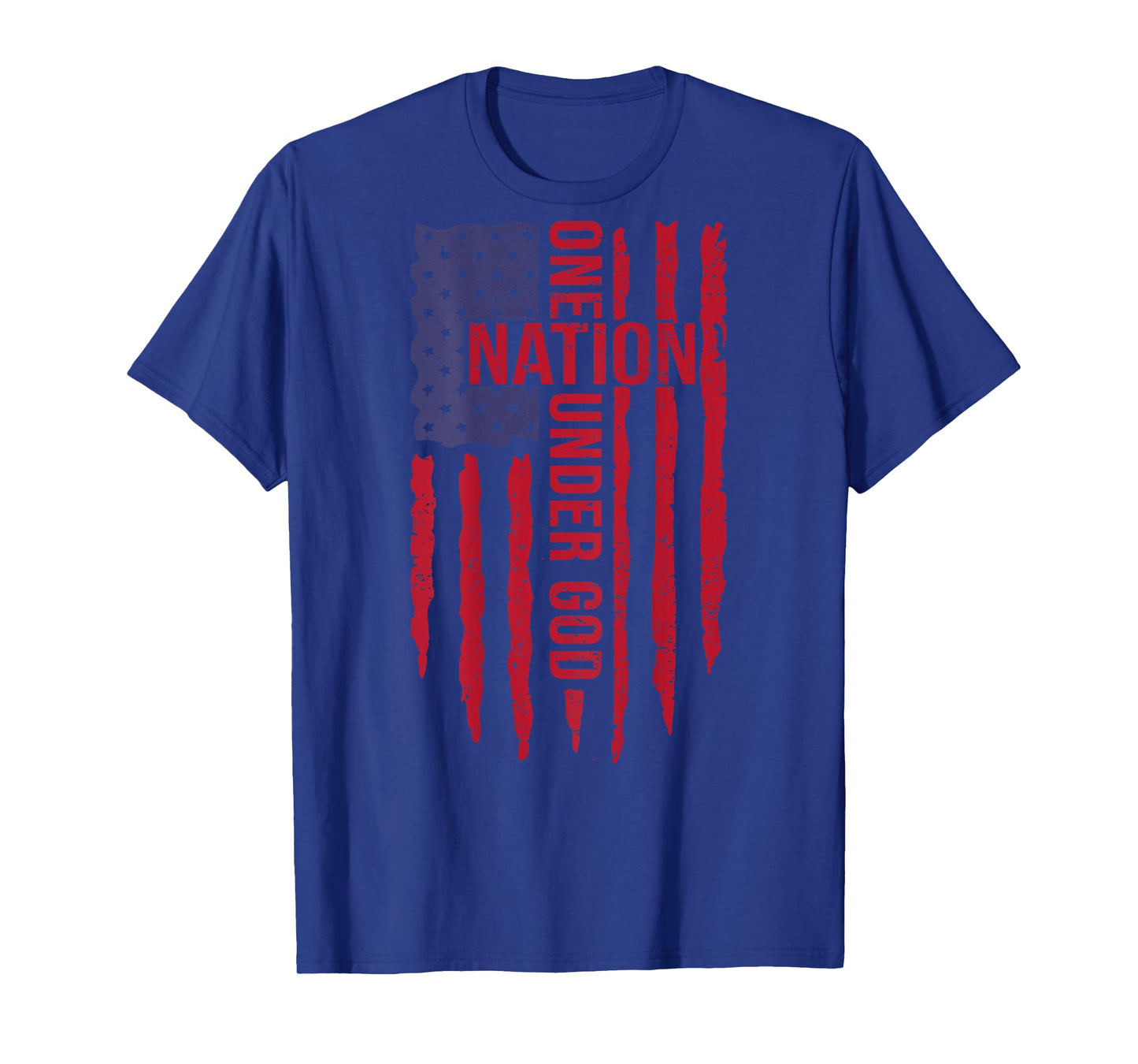 Jesus One Nation Under God Christian American Flag On Back T-Shirt