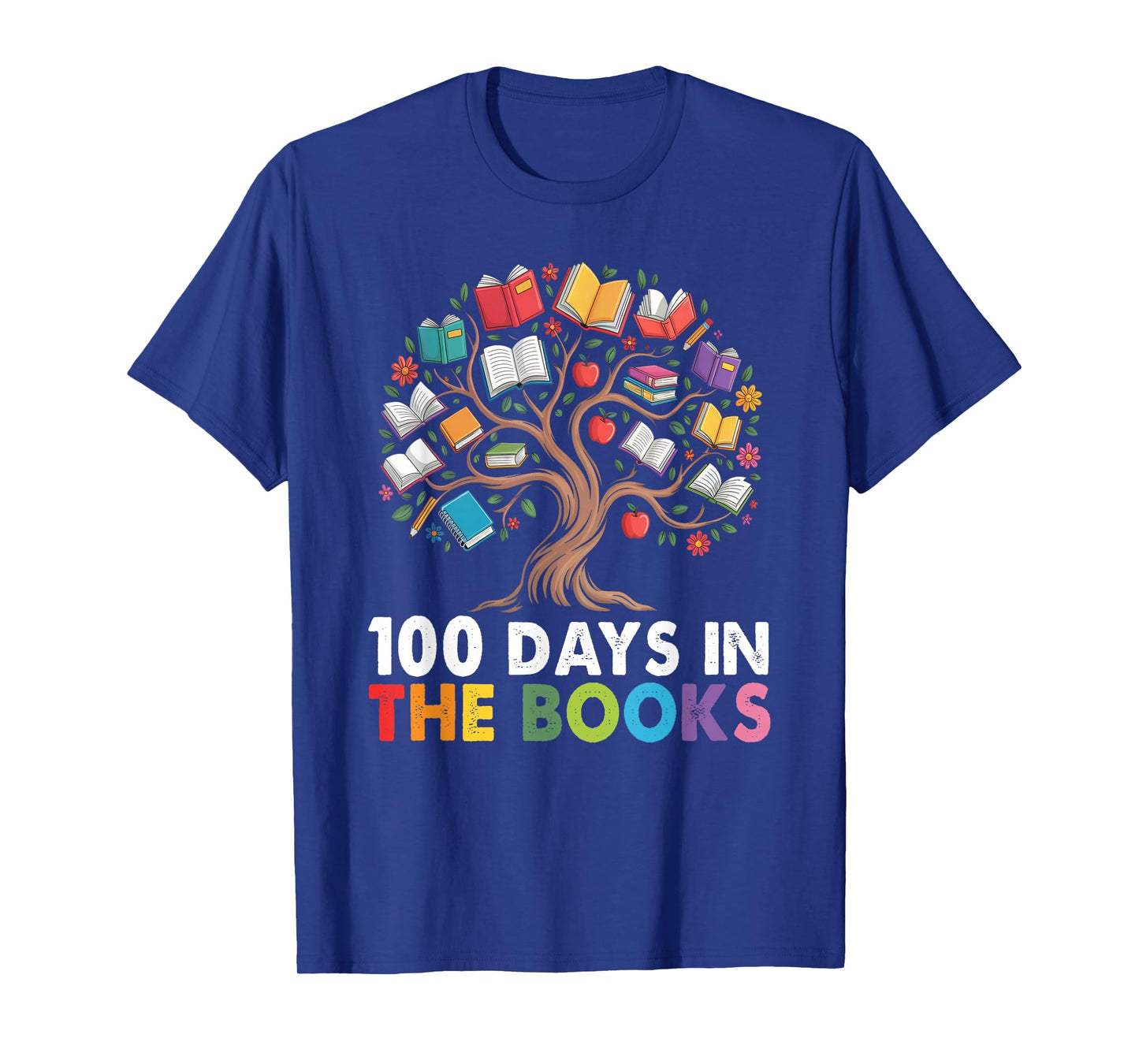 100 Days in The Books Reading Teachers Librarians School T-Shirt