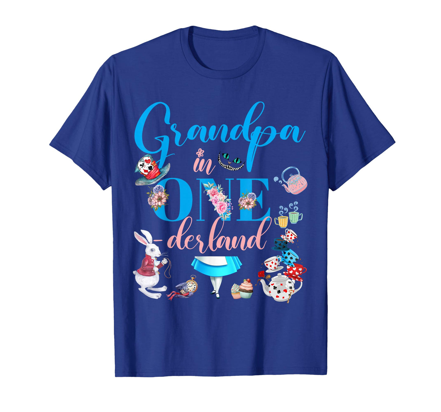 Alice in ONEderland Family Grandpa Of The Birthday Girl T-Shirt