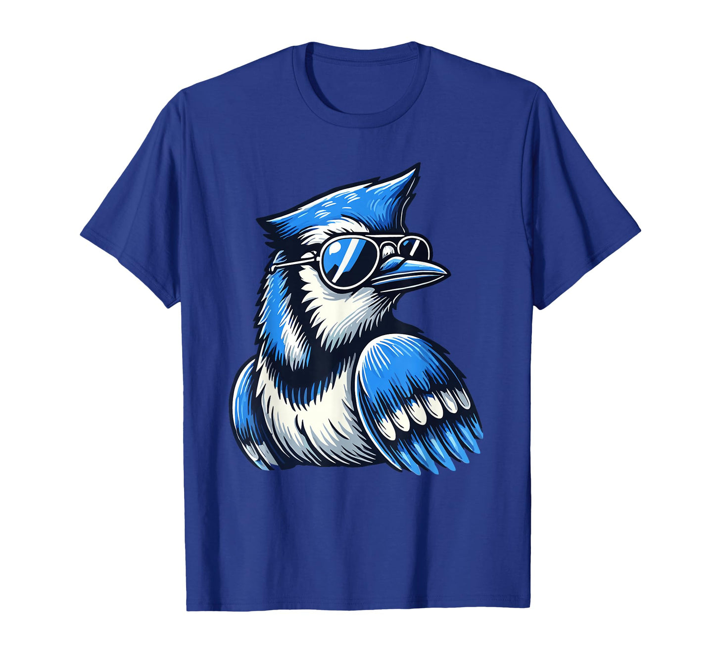 Cool Blue Jay Bird Wearing Sunglasses Funny Animal Lover T-Shirt