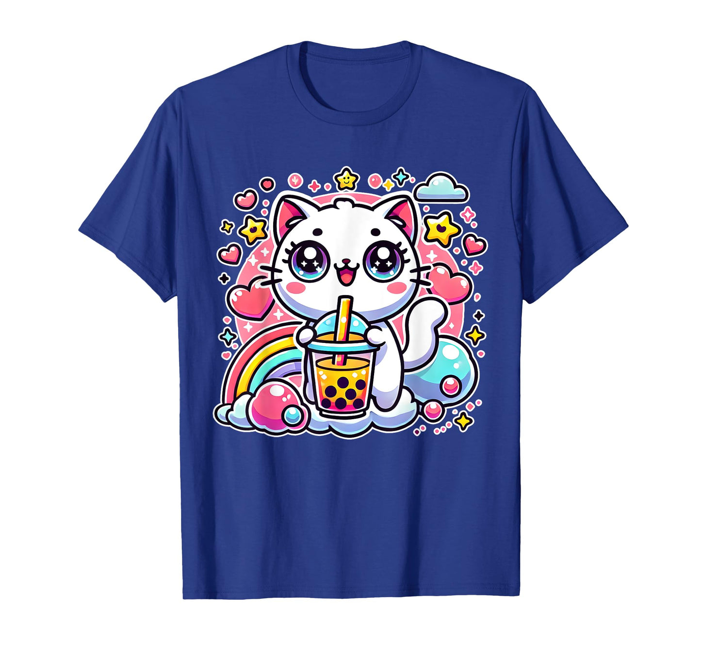 Cute Cat Boba Tea Bubble Tea Anime Kawaii Neko Gift Idea T-Shirt for Men Women Girls Kids