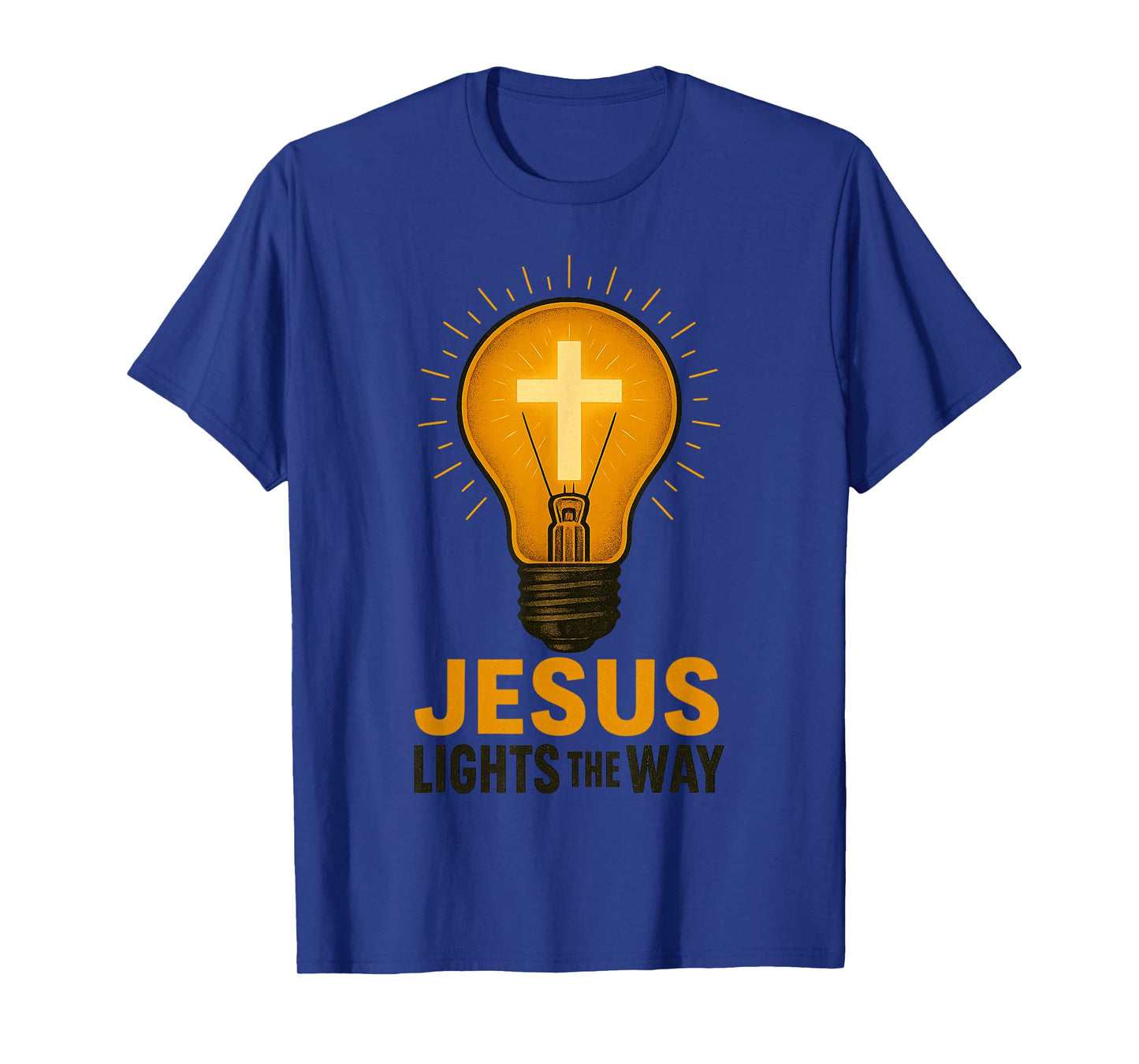Jesus Lights The Way Cross Bulb Christian Religious Faith T-Shirt