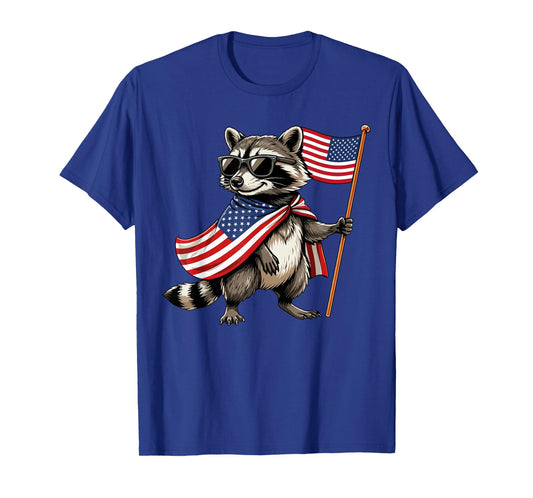 USA American Raccoon Men Women Kids Patriotic 4th of July T-Shirt