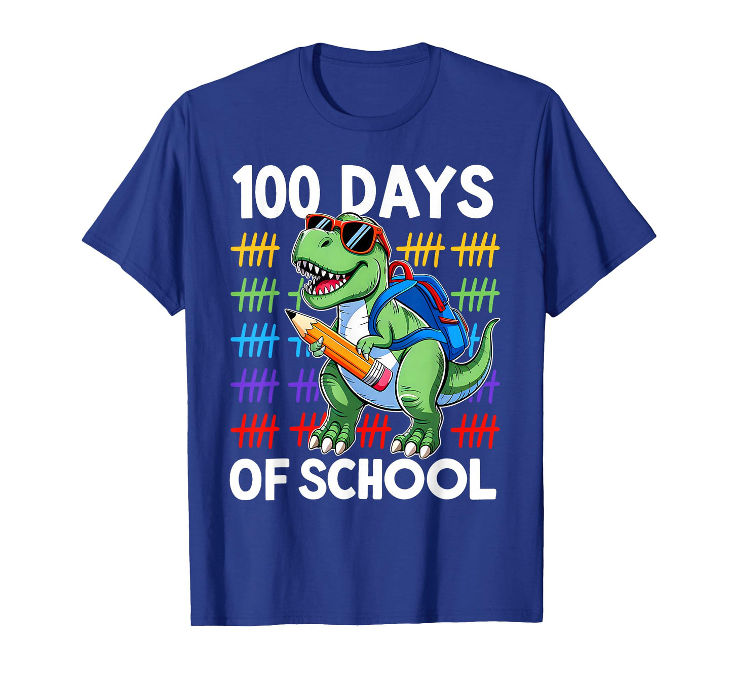 100 Days of School Dinosaur T-Rex Boys Kids 100 Days Smarter T-Shirt