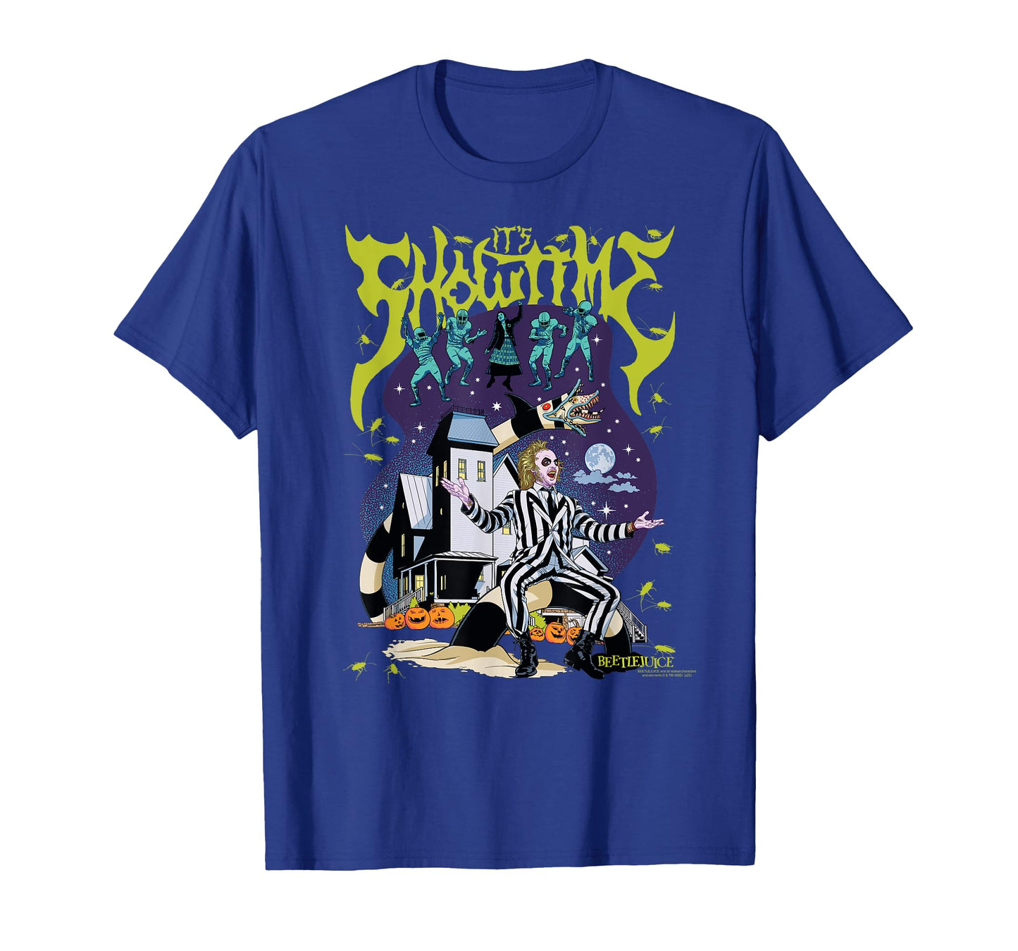 Beetlejuice It's Showtime Colorful Collage Retro Movie T-Shirt