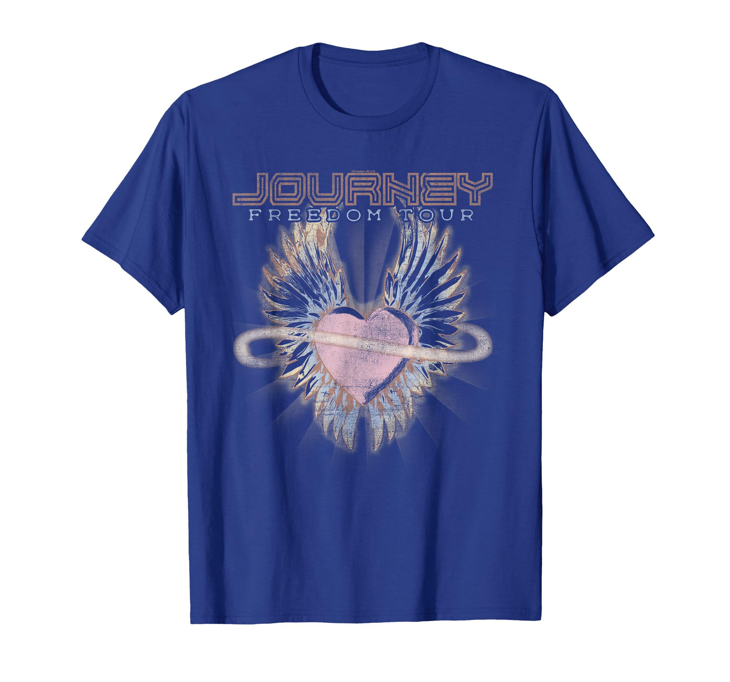 Journey Freedom Tour Pastel Heart and Logo Vintage Band T-Shirt