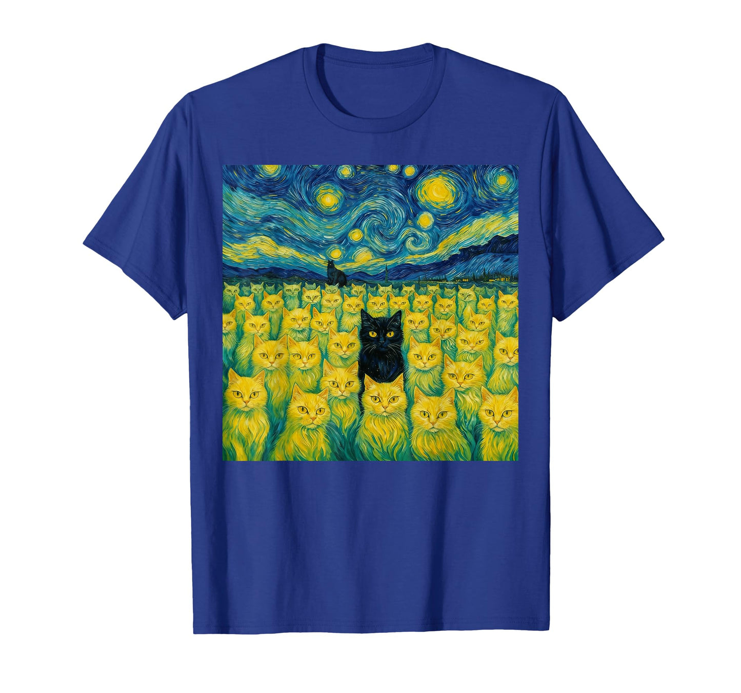 Cats Starry Night Van Gogh Cat for Cat Lover Cat Mom Cat Dad T-Shirt