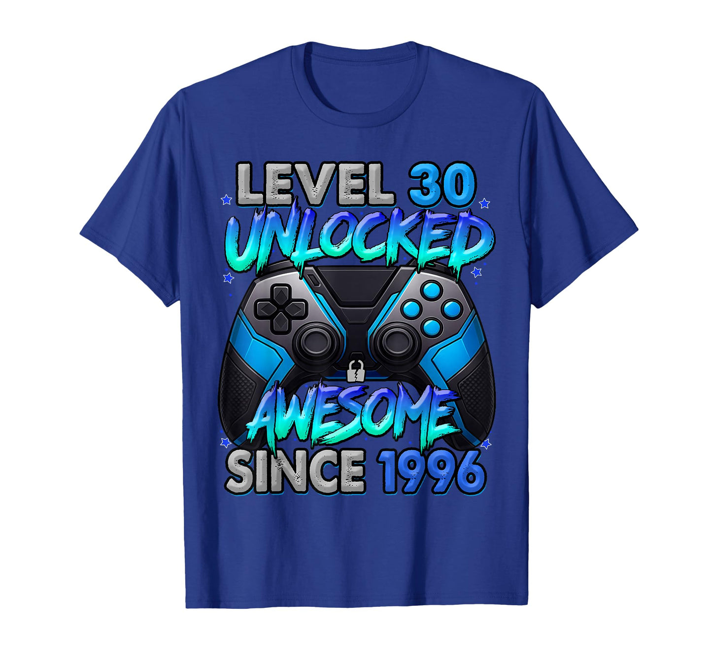 Level 30 Unlocked Awesome Since 1996 30th Birthday Gaming T-Shirt