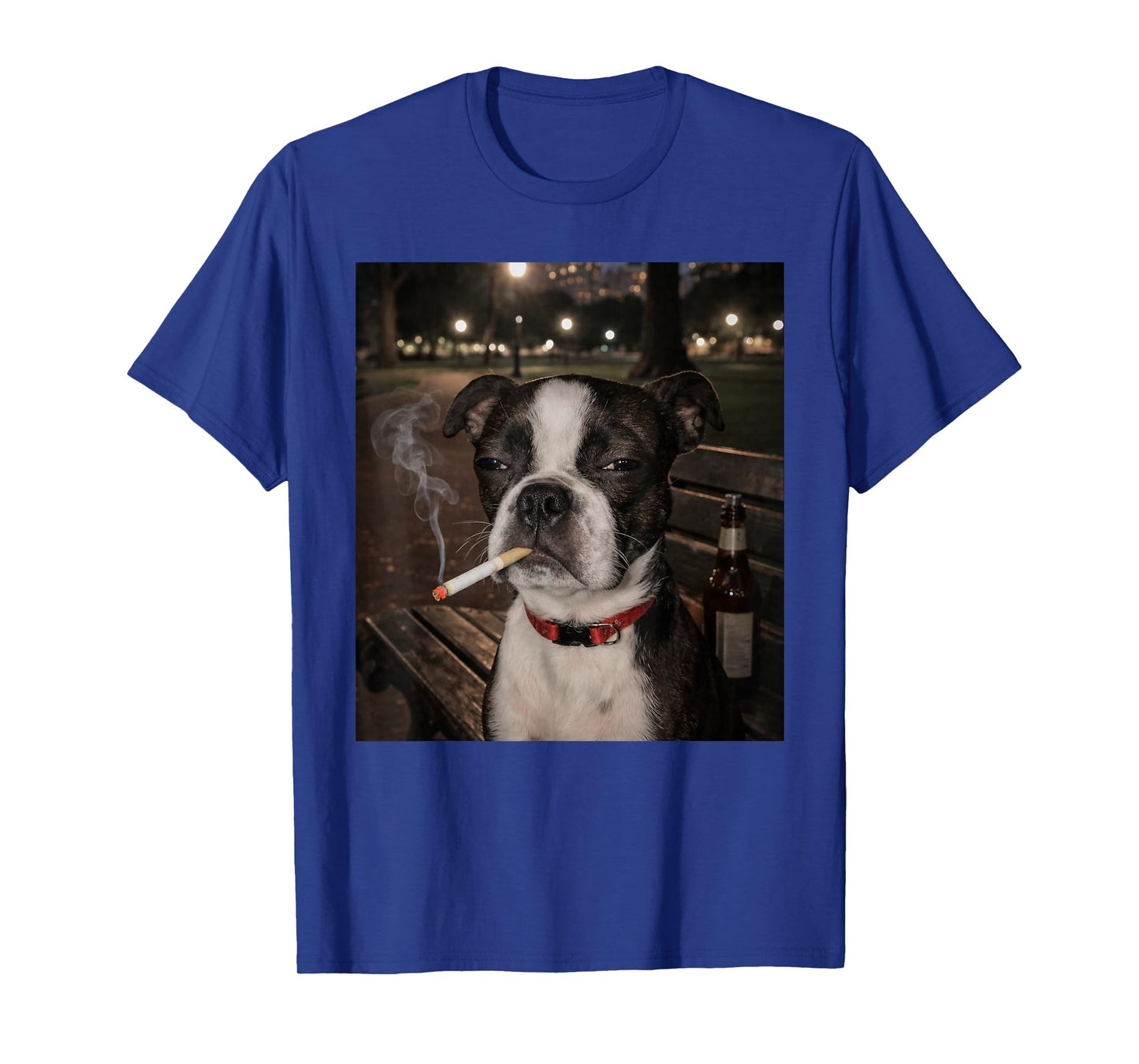 Funny Smoking Boston Terrier Dog Meme Gen Z Joke Brainrot T-Shirt