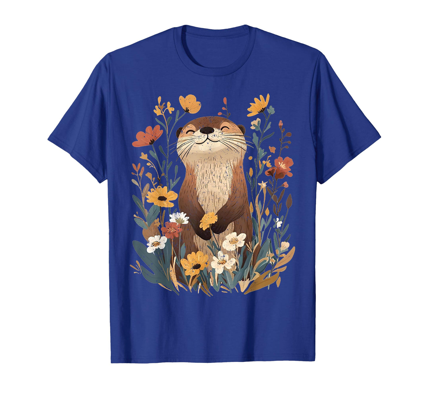 Aesthetic Goblincore Wildflower Art Floral Sea Otters Lover T-Shirt