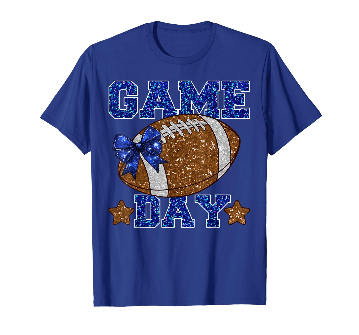 Game Day Football Season Football Mama Girl Blue Gold Vibes T-Shirt