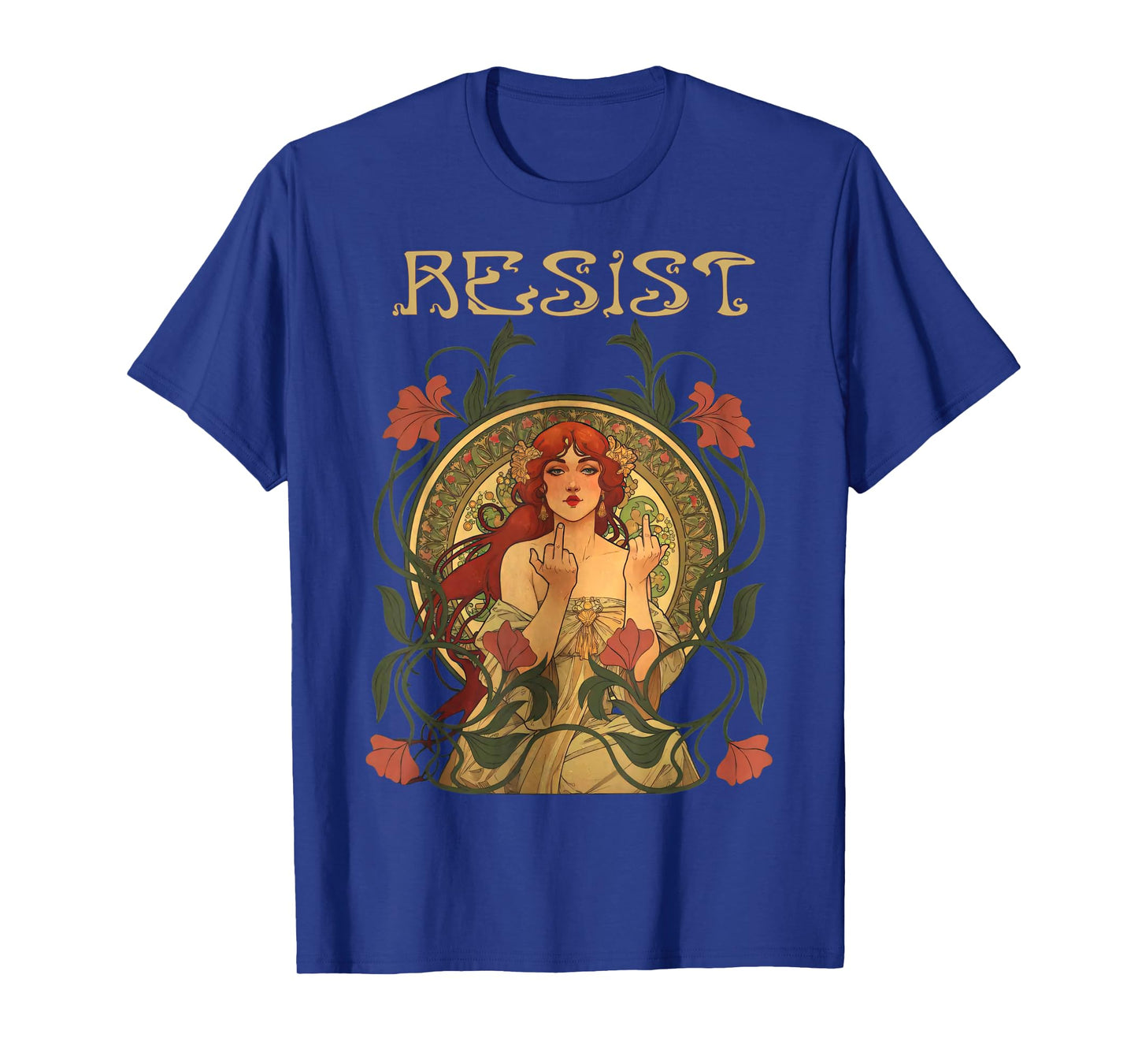 Resist Art Nouveau Mucha Anti-Trump Women Feminist Resist T-Shirt