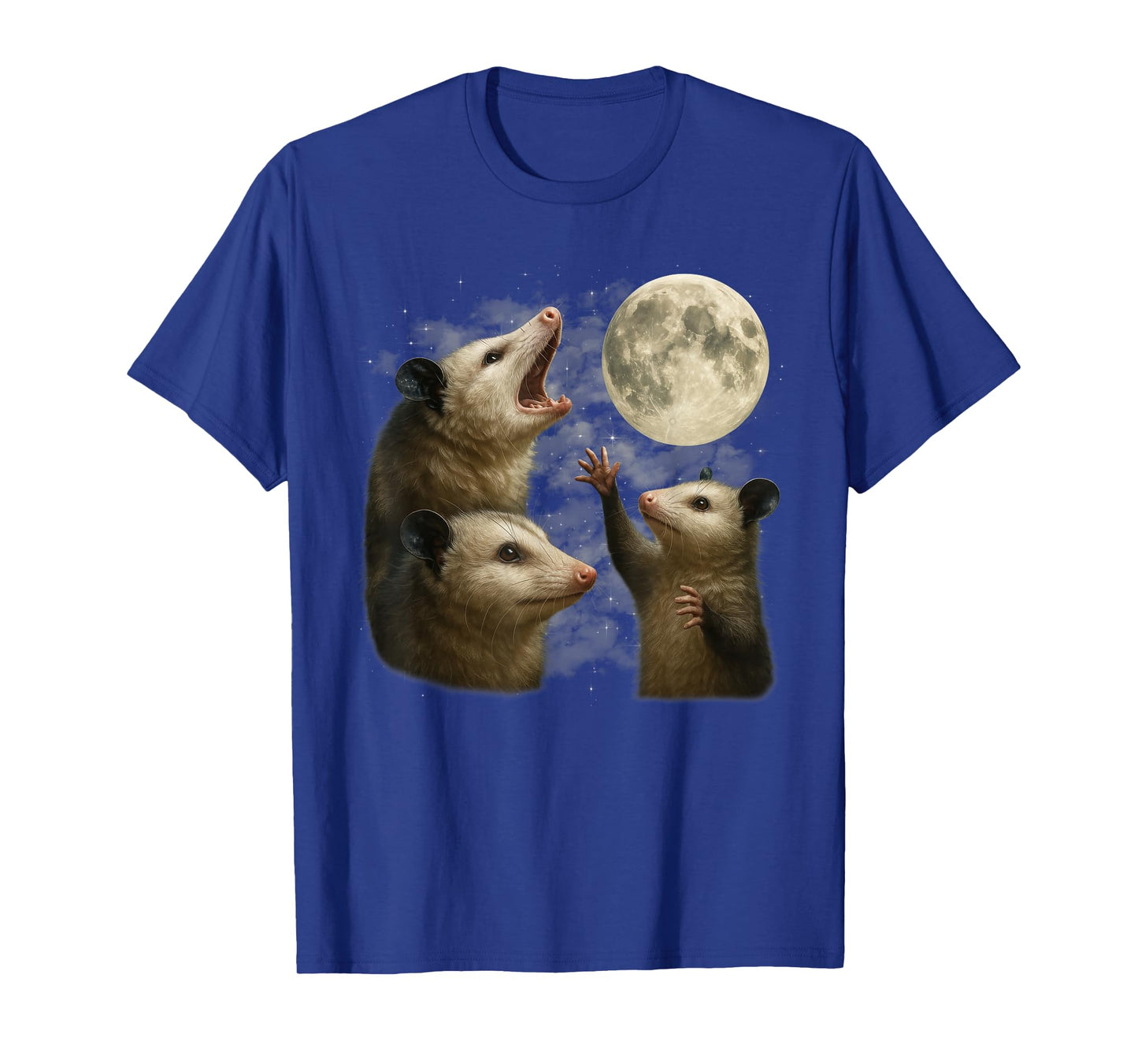 Three Possums Howling at The Moon - Funny Opossum T-Shirt