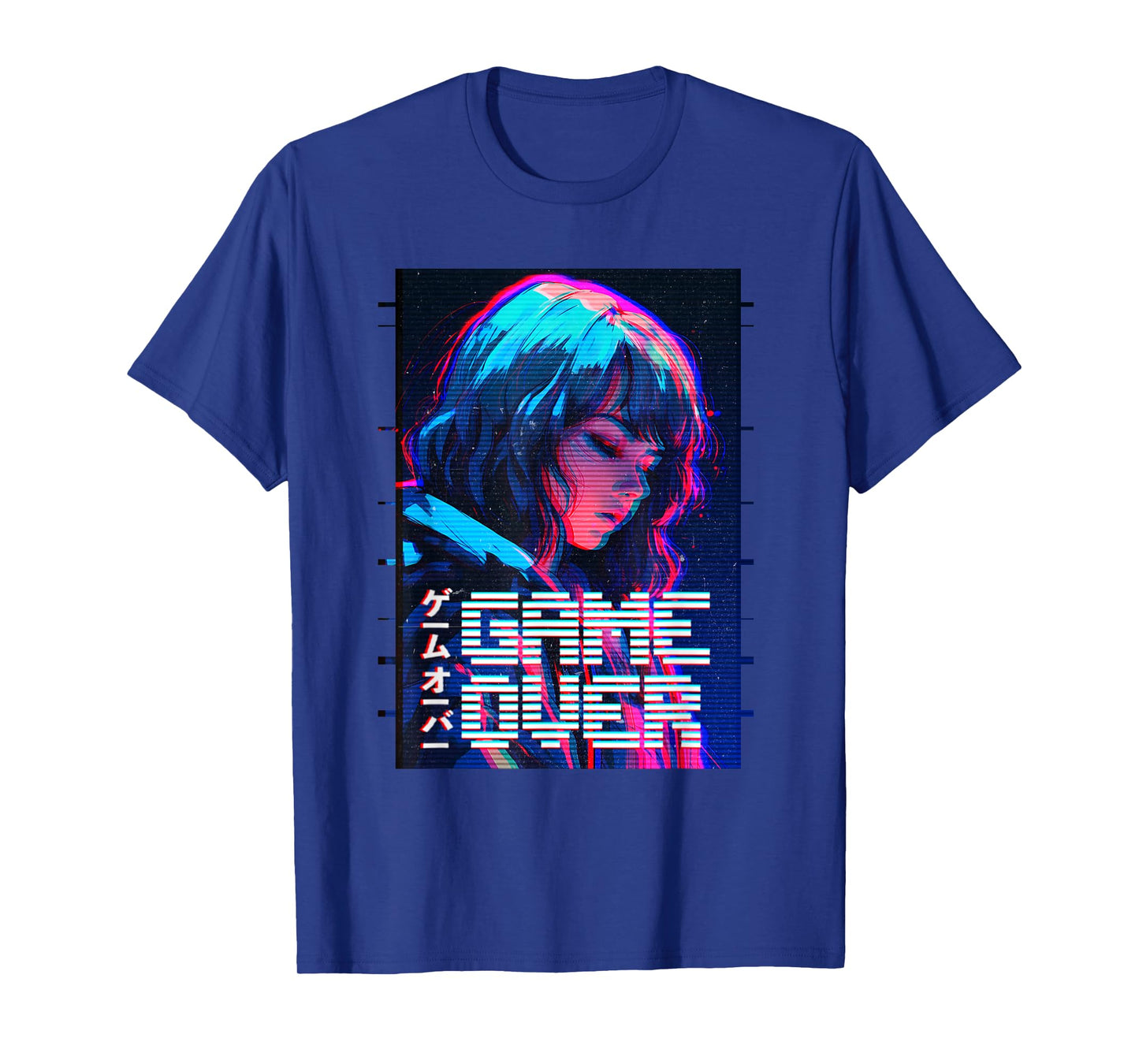 Game Over Sad Japanese Anime Girl Vaporwave Aesthetic T-Shirt