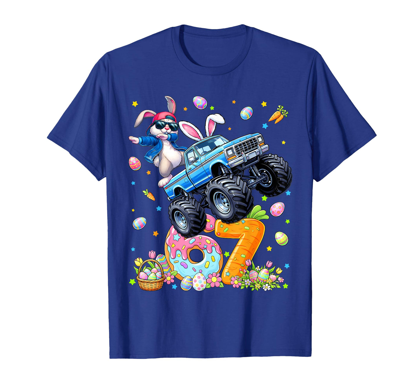 Funny Monster Truck Dabbing Rabbit Easter Bunny Men Boy T-Shirt