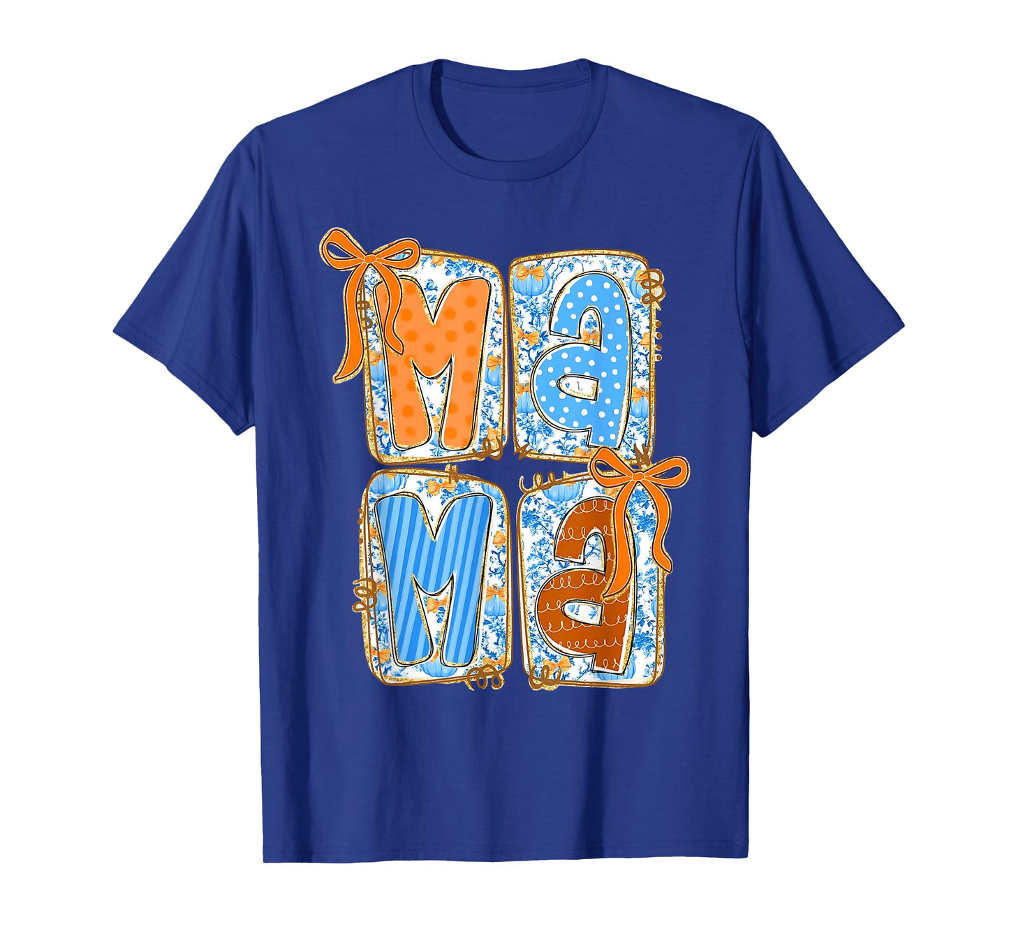 Preppy Fall Mama Coquette Bows Mom Fall Thanksgiving Women T-Shirt