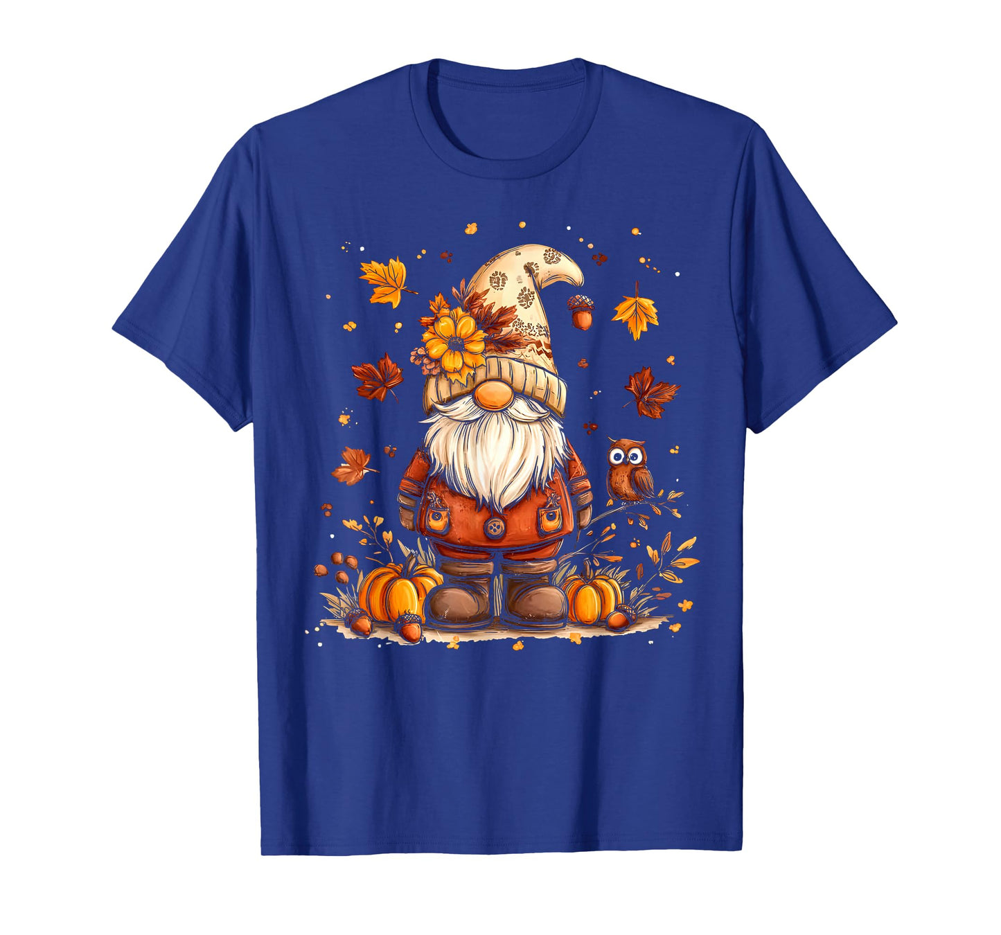 Funny Peace Gnome Halloween Thanksgiving Pumpkin Autumn Fall T-Shirt