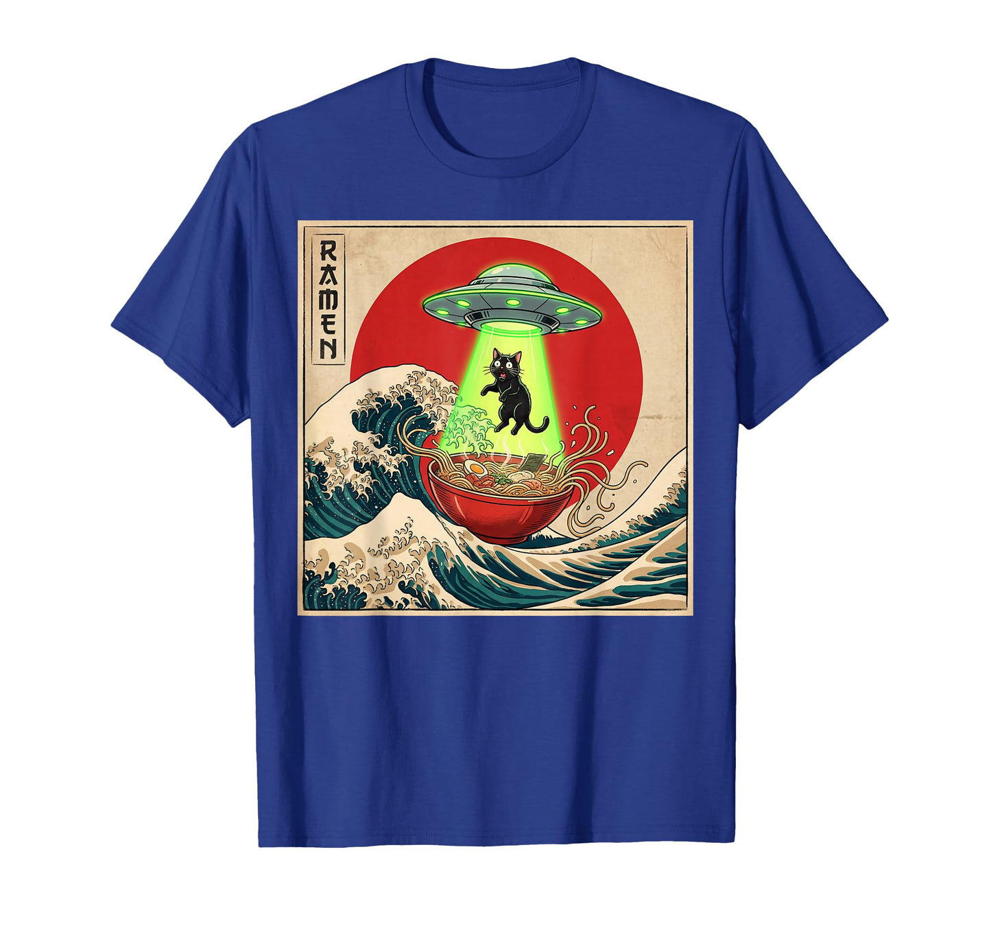 Cat Ramen UFO Japanese Anime Men Women Teens T-Shirt
