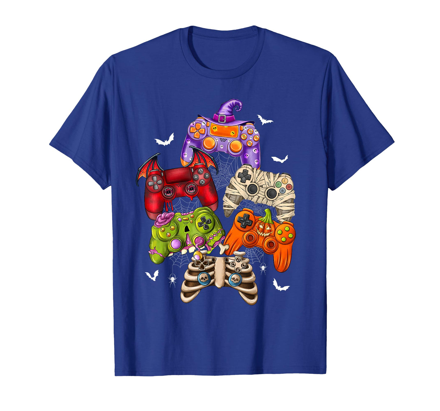 Halloween Skeleton Zombie Mummy Gaming Controllers Boys Kids T-Shirt