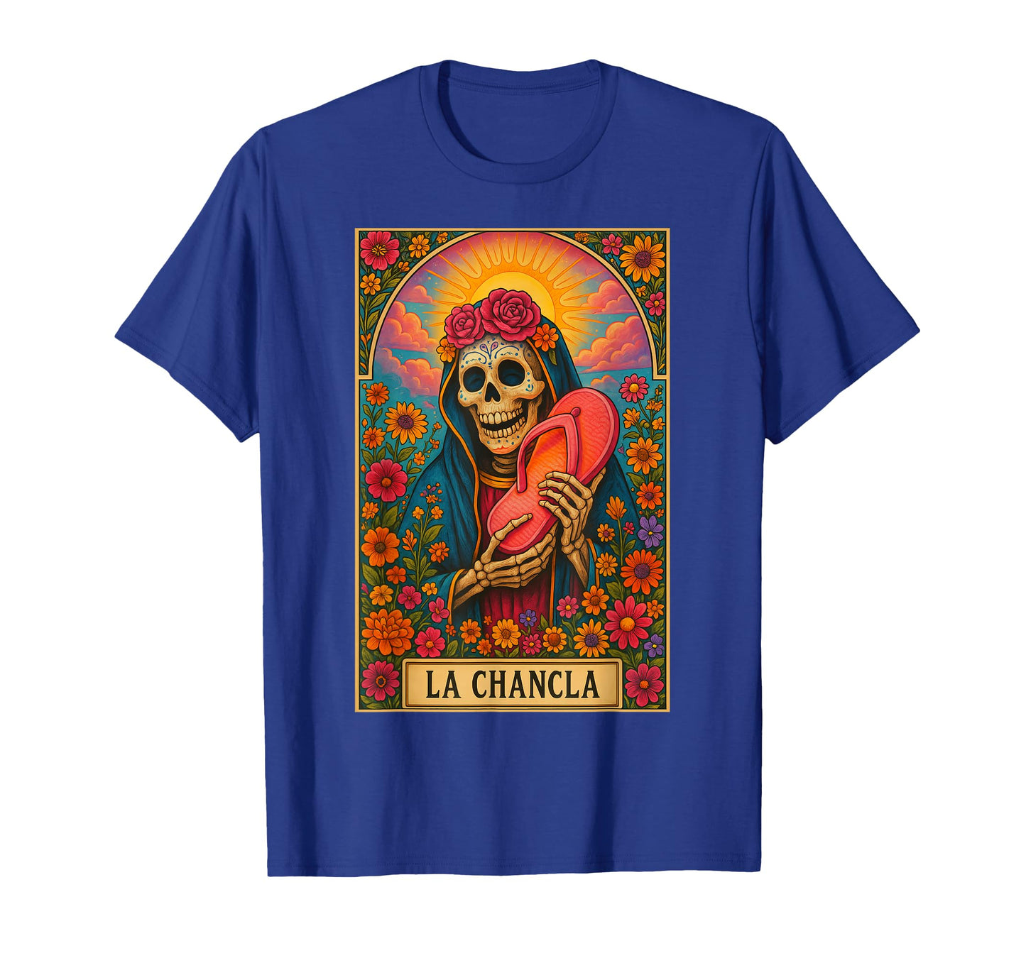 La Chancla Flip Flop Dingo Card Funny Mexican Tarot Card Mom T-Shirt