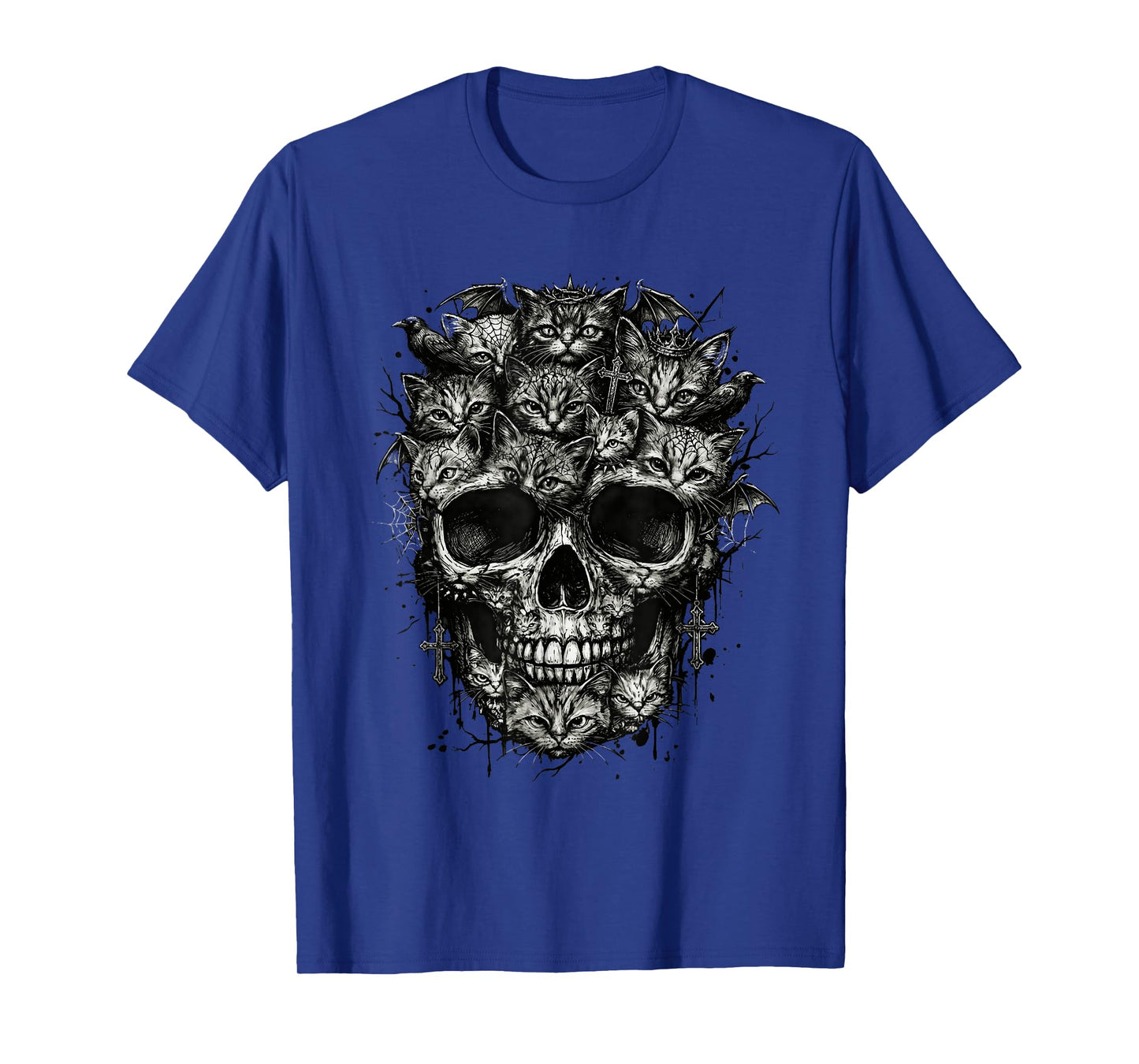 Cats Skull, Kitten Goth Alt Punk Weirdcore Halloween Art T-Shirt