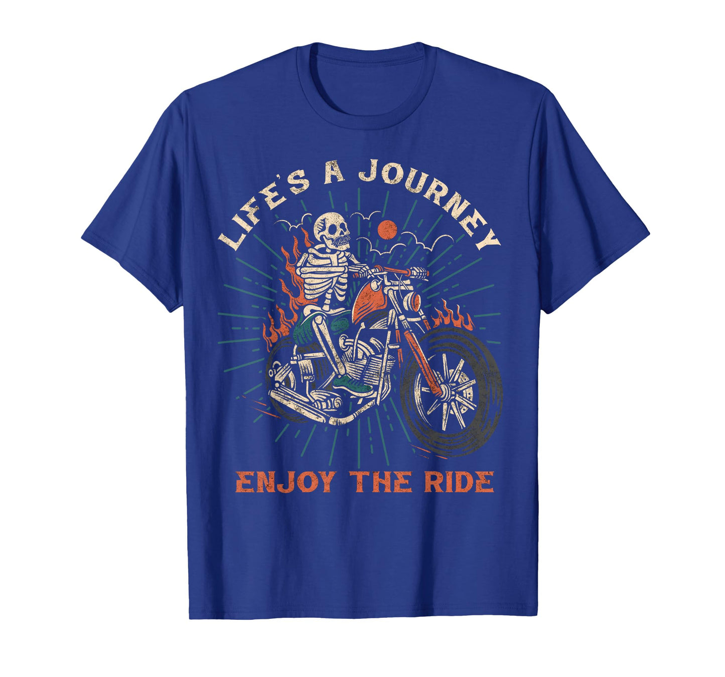 Life is a Journey Enjoy the Ride Motorcycle Biker Skeleton T-Shirt