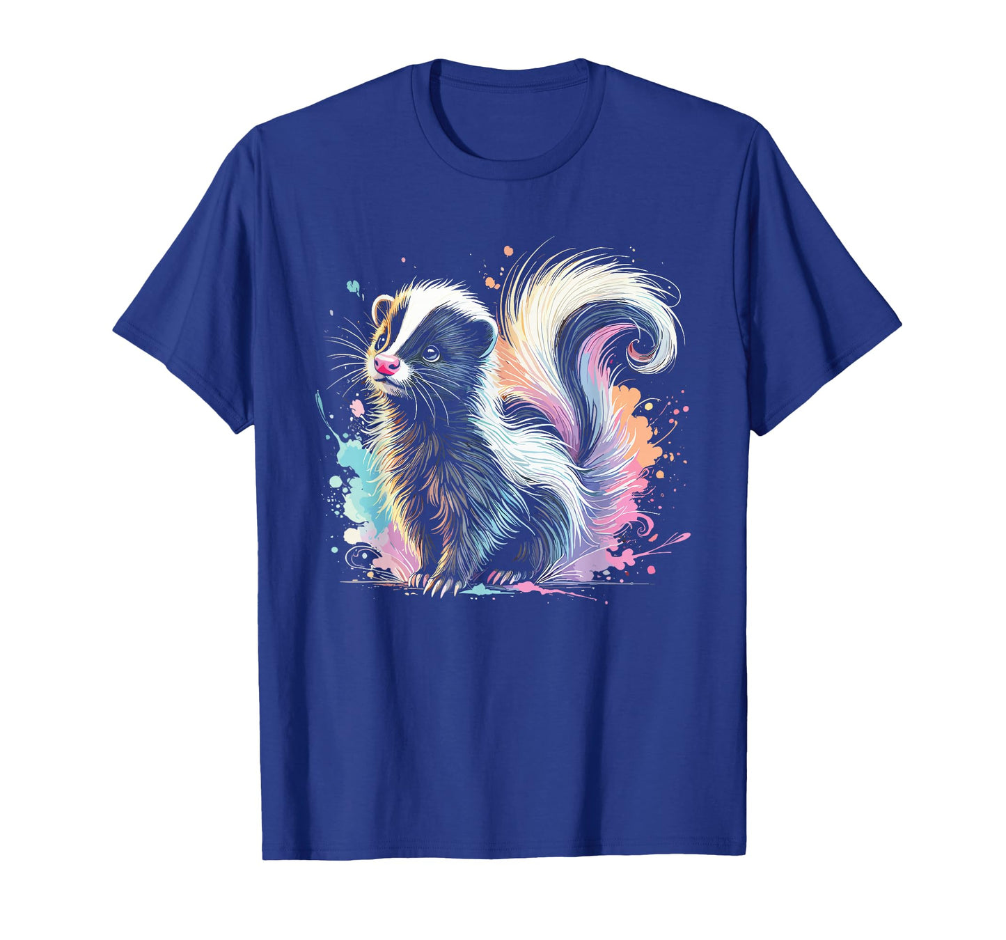 Skunk Artwork Animal Illustration Cute Colorful Skunk T-Shirt