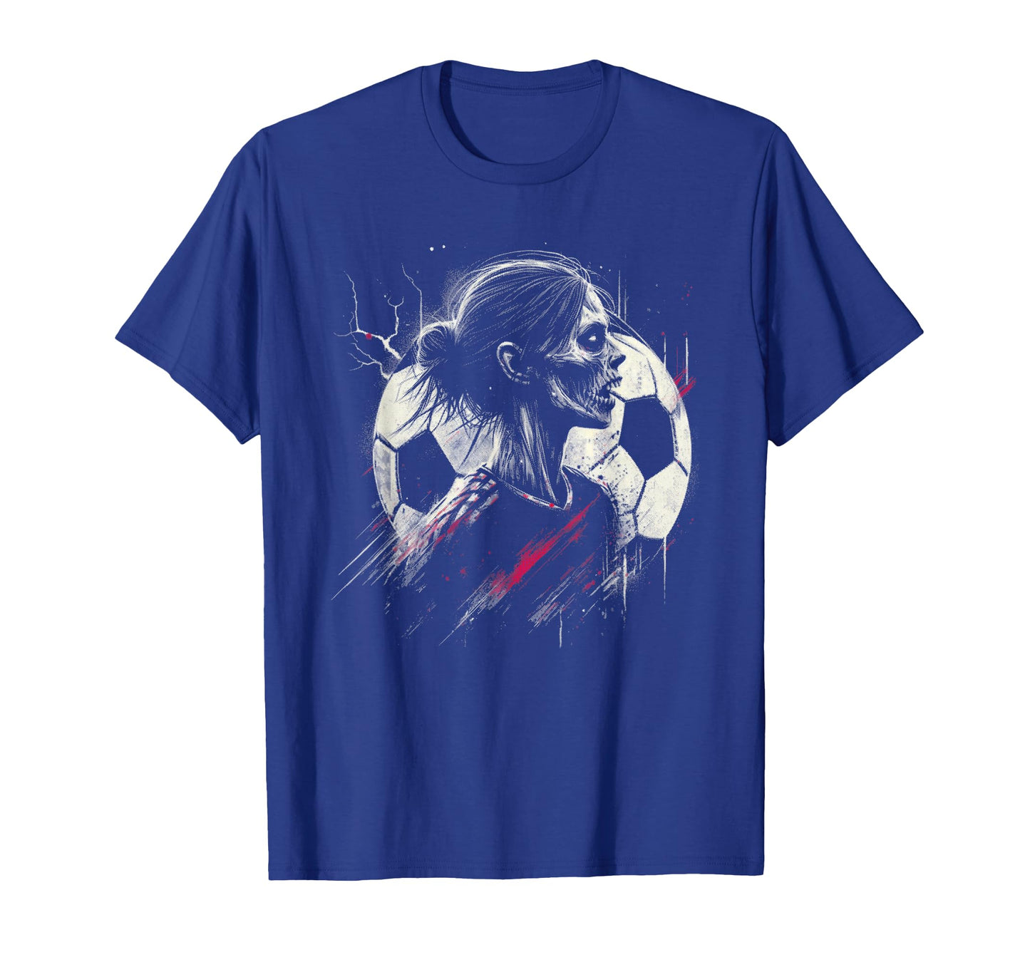 Female Zombie Soccer Player - Creepy Soccer Halloween Lover T-Shirt