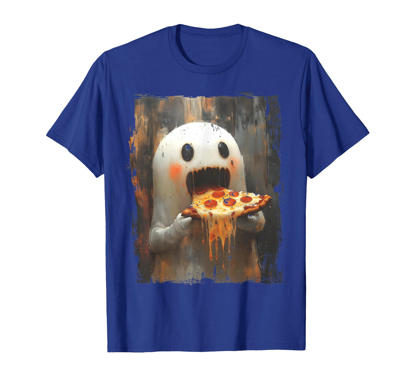 Cute Pizza Ghost Eating Pizza Funny Halloween Food Lovers T-Shirt