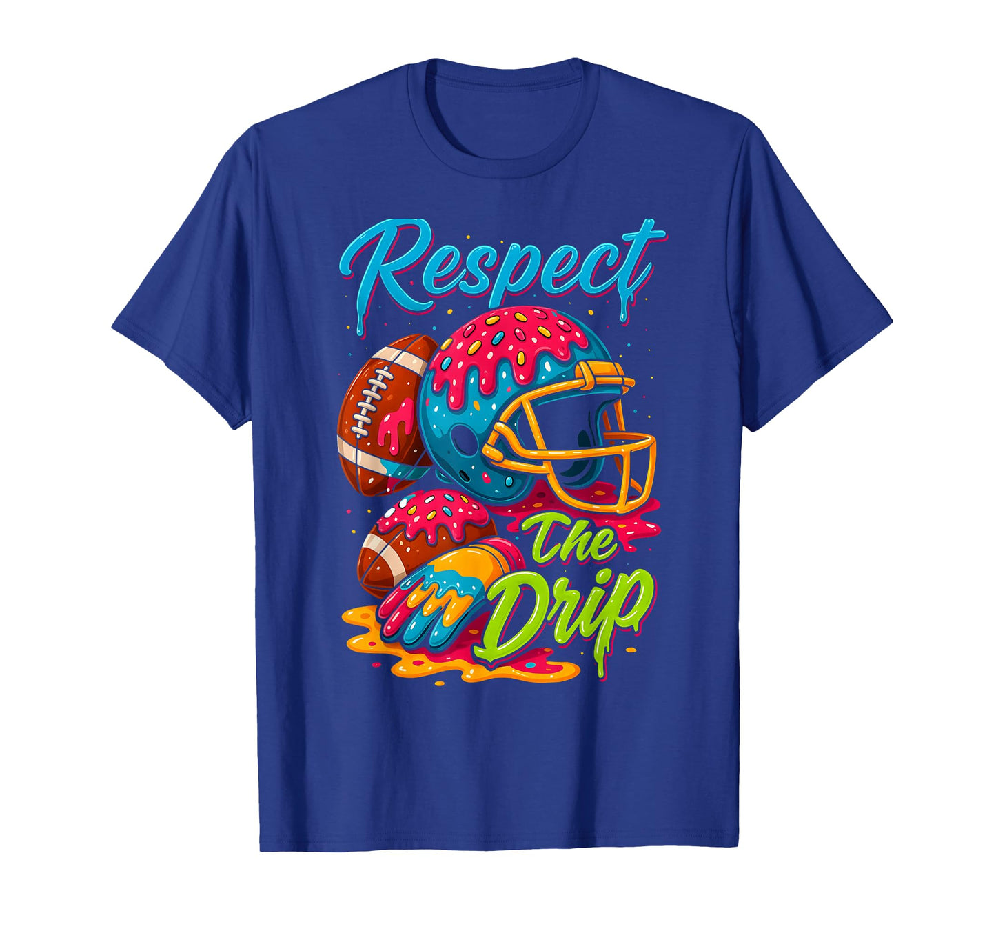 Football Drip Boys Football Ice Cream Sprinkle Respect Drip T-Shirt