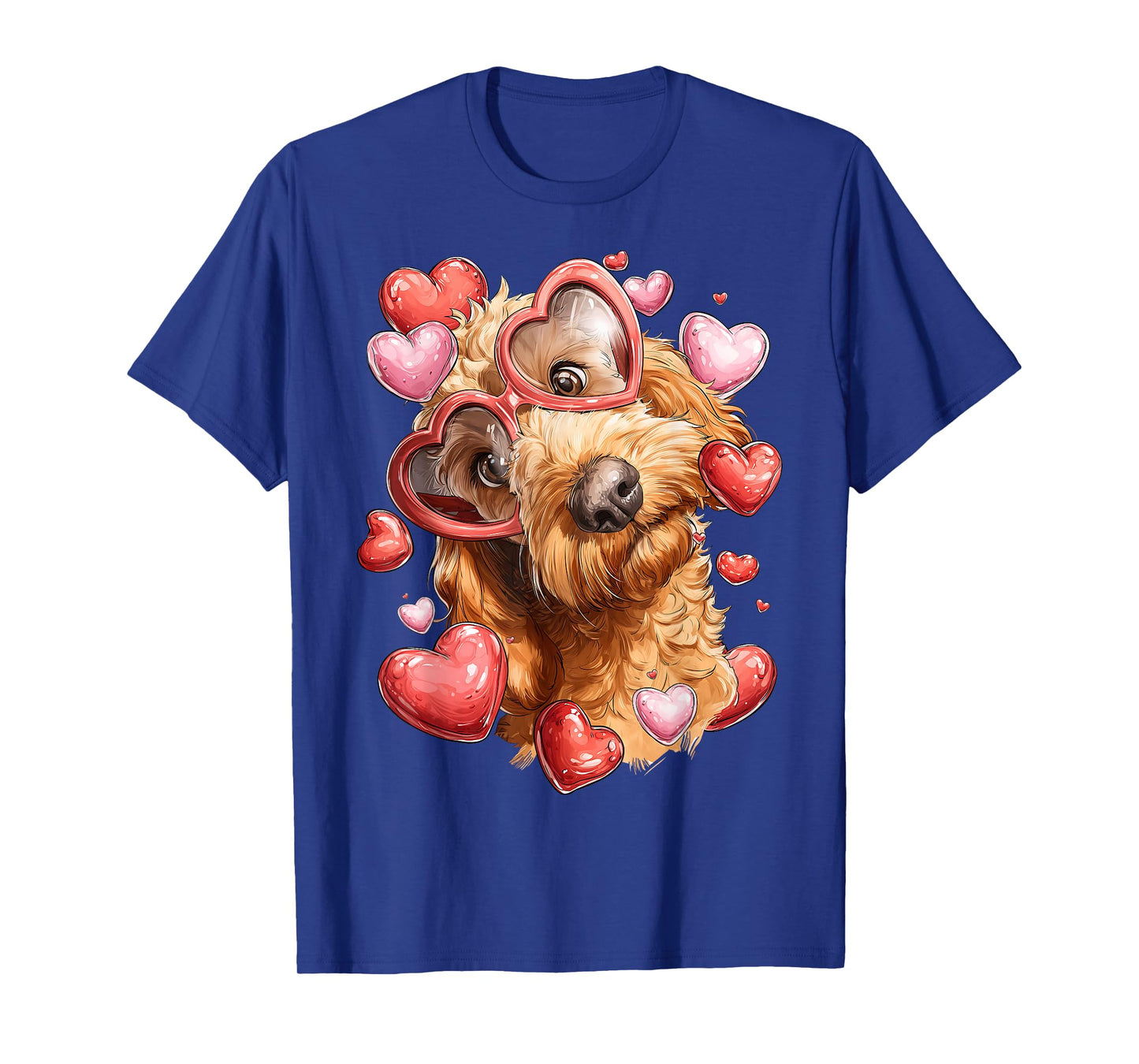 Golden Doodle Dog Goldendoodle Valentine's Day Heart T-Shirt