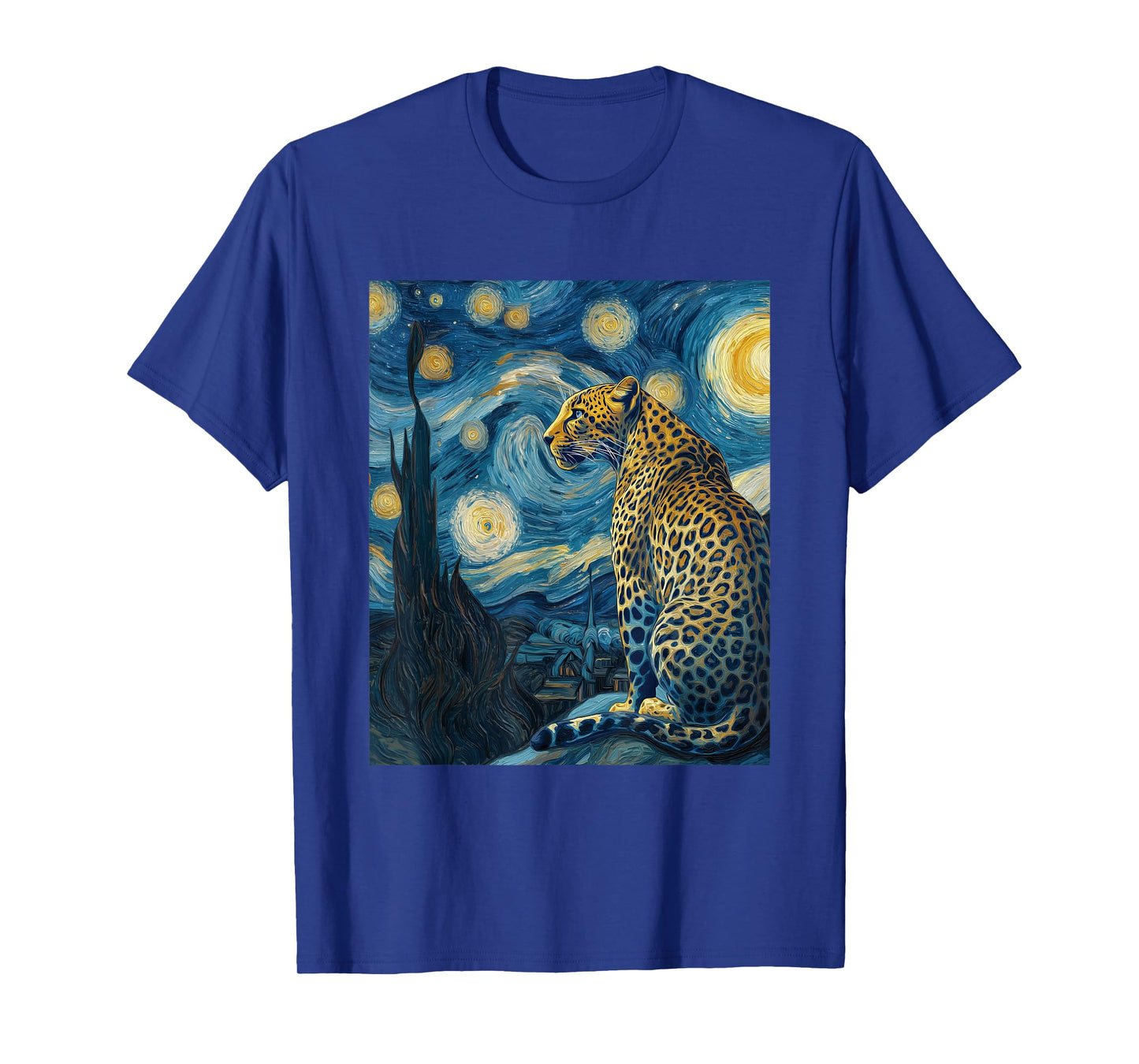 Leopard Van Gogh Style Starry Night Funny Graphic T-Shirt