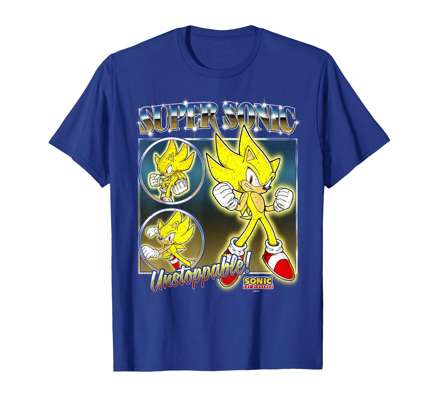 Sonic The Hedgehog Super Sonic Unstoppable! Distressed T-Shirt
