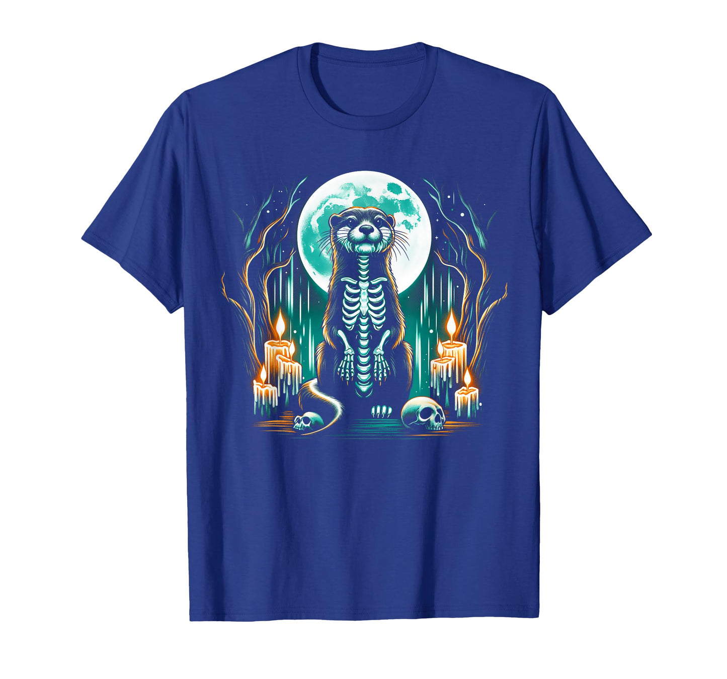 Cool Otter Skeleton Halloween Christmas Birthday T-Shirt