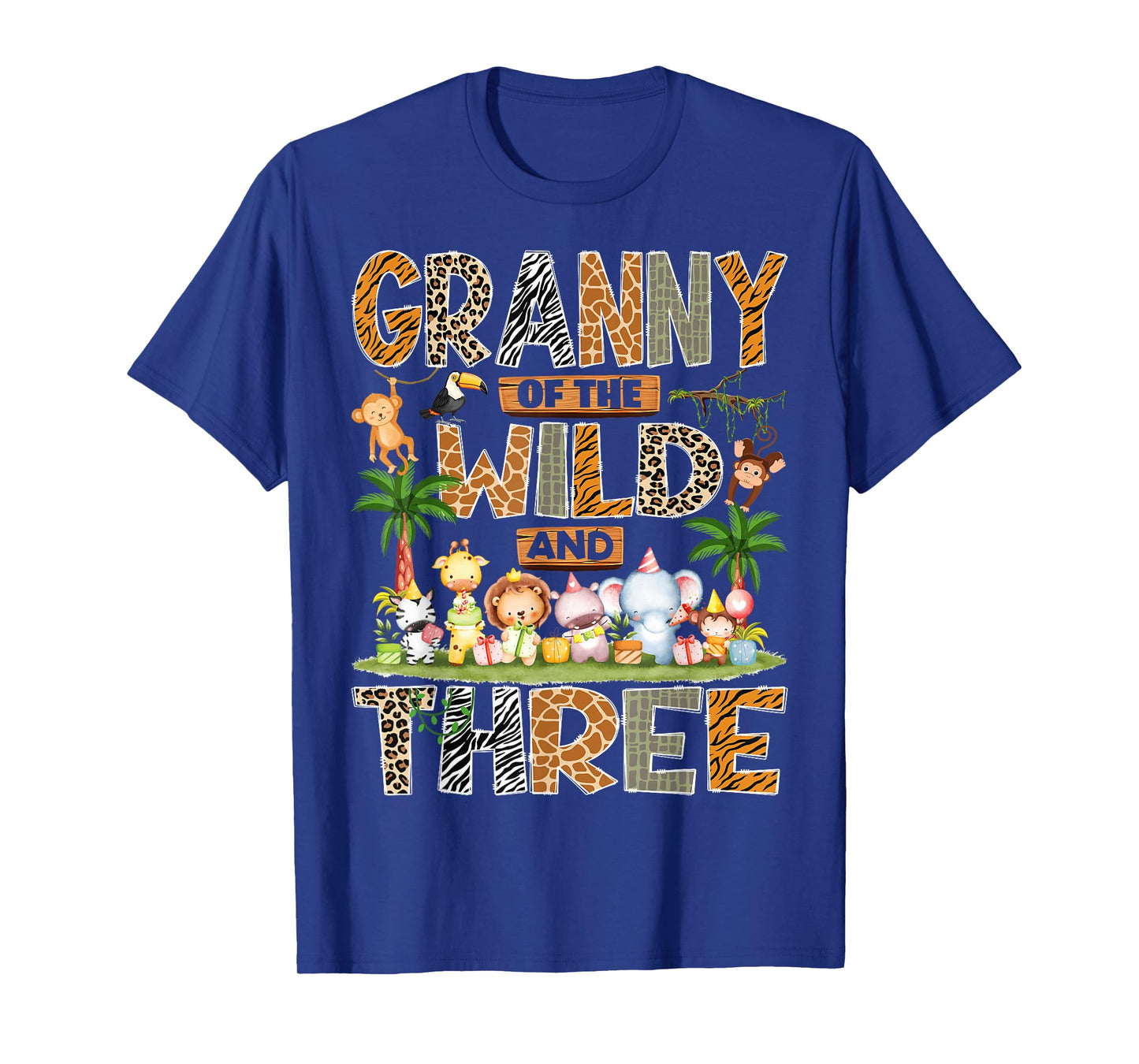 Granny of The Wild & Three 3rd Birthday Boy Safari Jungle T-Shirt
