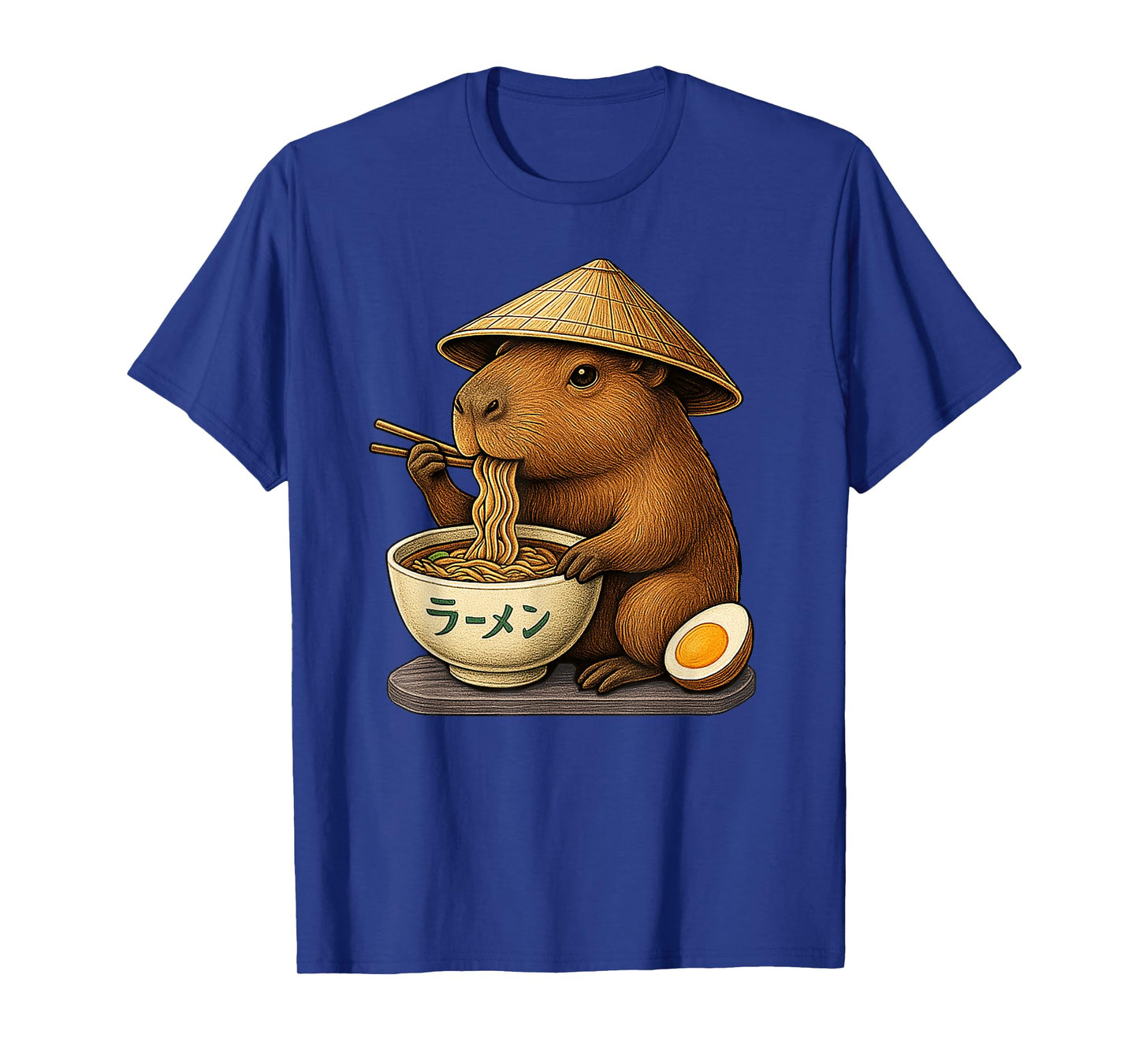 Kawaii capybara eating Japanese ramen graphic tee Funny kids T-Shirt