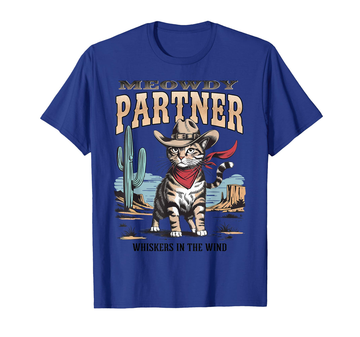 Vintage Cat Meowdy Partner Cowboy Gifts For Men Women Kid T-Shirt