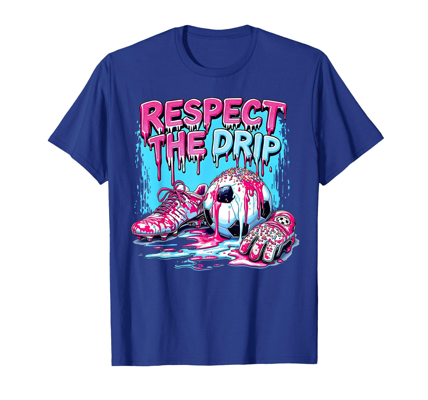 Soccer Ice Cream Sprinkles Theme Youth Respect The Drip Kids T-Shirt