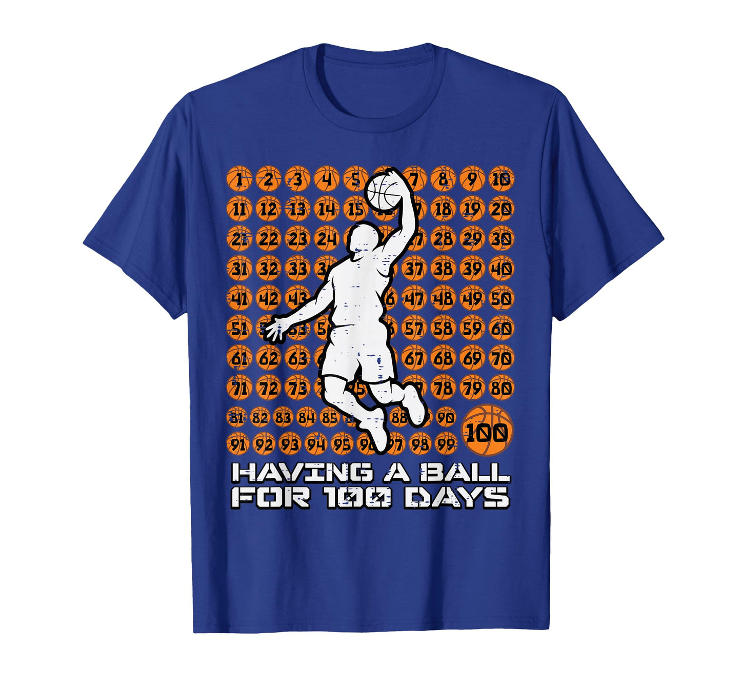 Having Ball 100 Days of School Basketball 100th Day Boy Kids T-Shirt