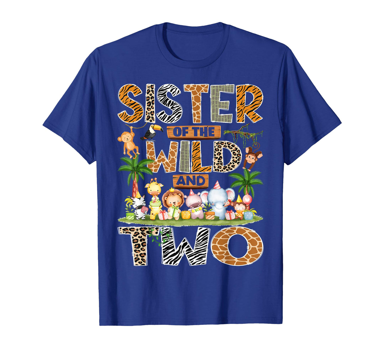 Sister of The Wild & Two 2nd Birthday Boy Safari Jungle T-Shirt