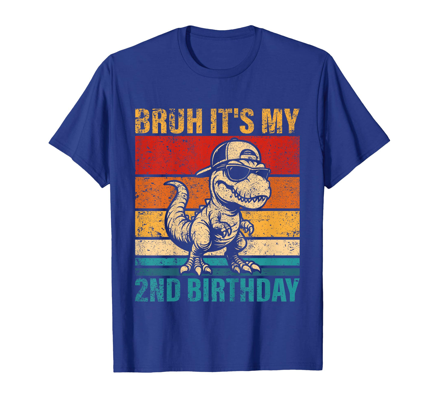 Kids 2 Year Old Birthday Boy Dinosaur Bruh It's My 2nd Birthday T-Shirt